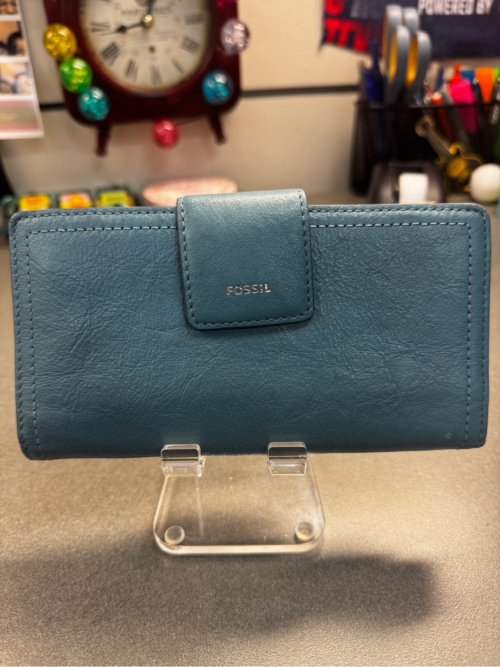 Fossil Logan Leather Tab Clutch Wallet
